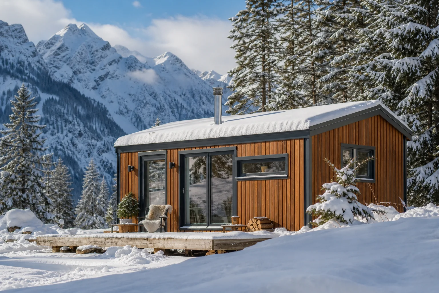 Eine allgemeine Szene zum Thema „Vital-Camp nennt vier Chalet-Modelle für Schneelastzone 3“. Sie zeigt nicht das konkrete Modell, Gebäude oder Produkt aus dem Beitrag, sondern etwas Typisches, das dazu passt.